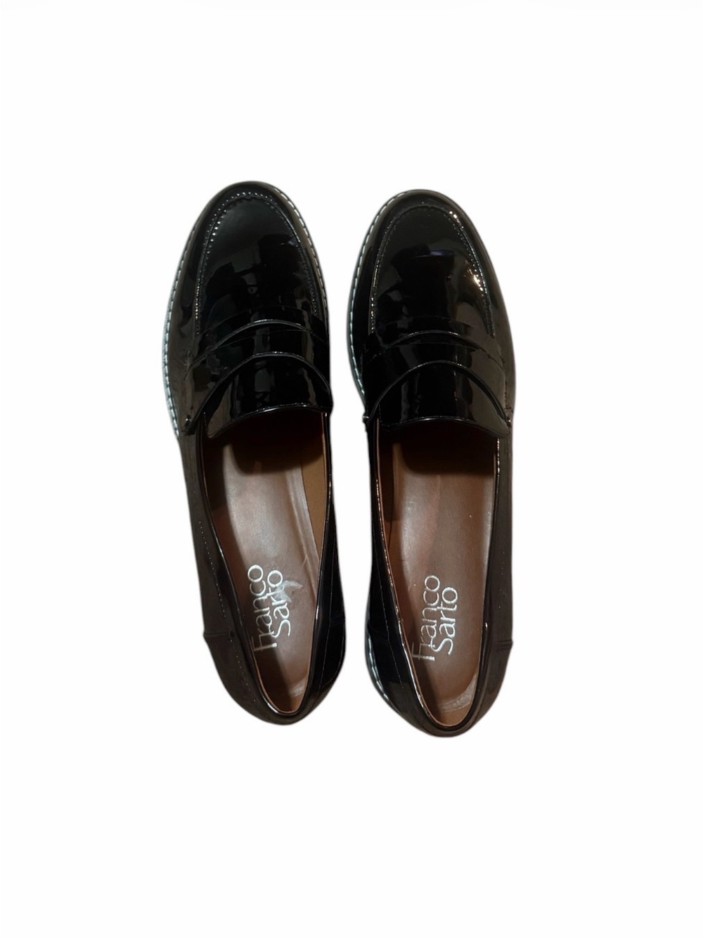 Franco Sarto Black Patent Leather Loafers
